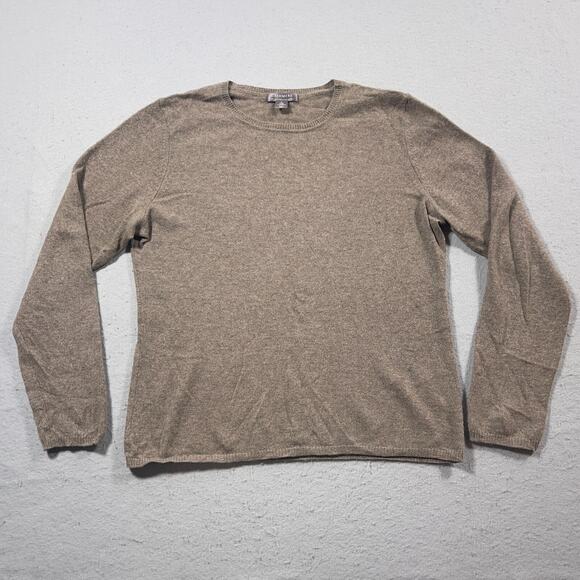 Charter Club Sweater Women‎ Large Brown 2-Ply Cashmere Crew Neck Pullover Soft - Picture 1 of 8